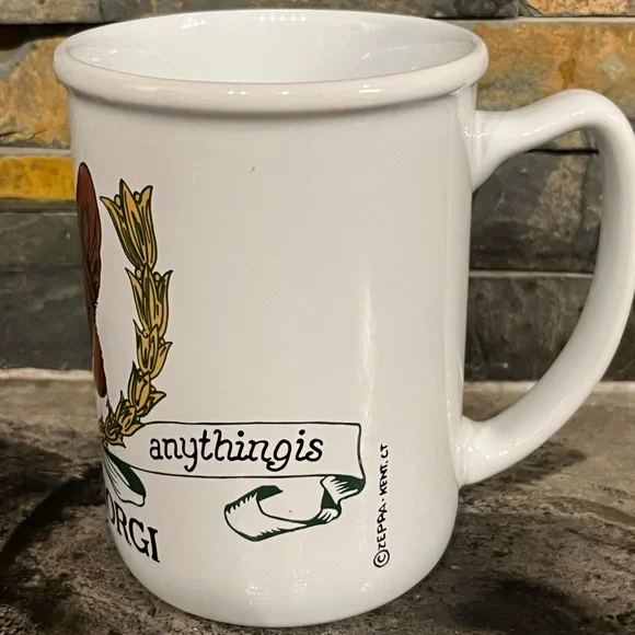 Zeppa Kent CT. Large White Welsh Corgi Dog Coffee Cup Mug Large Canis Herdemis - Picture 4 of 10